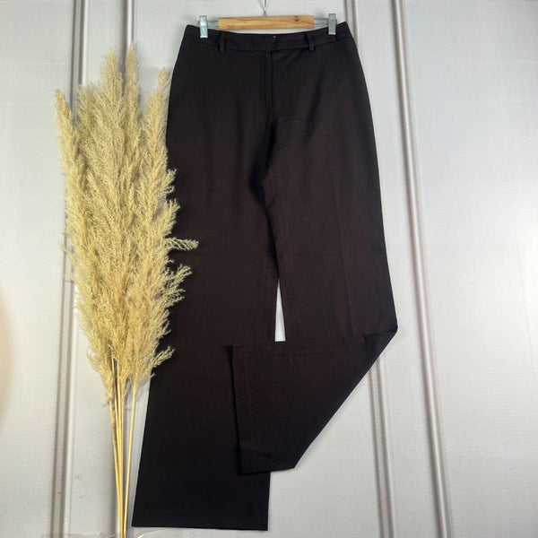 High-Waist Brown Straight Pants