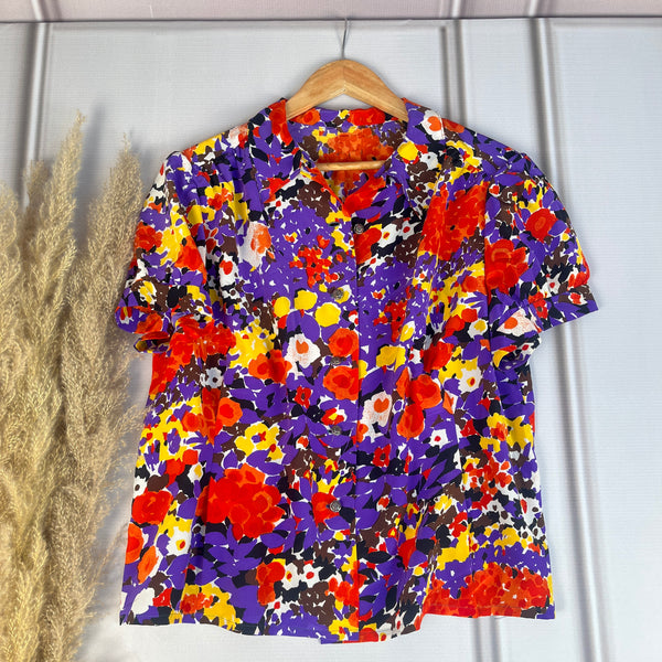 Bright Floral Printed Summer Shirt