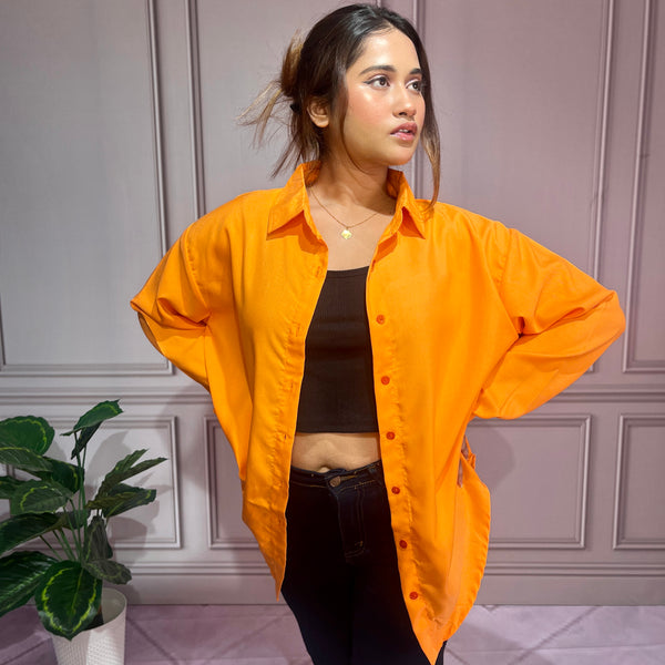 Zara Oversized Orange Shirt