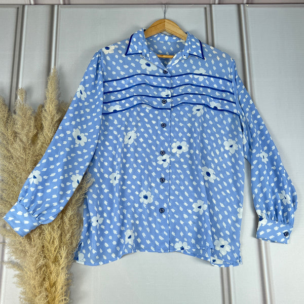 Blue Floral Casual Shirt