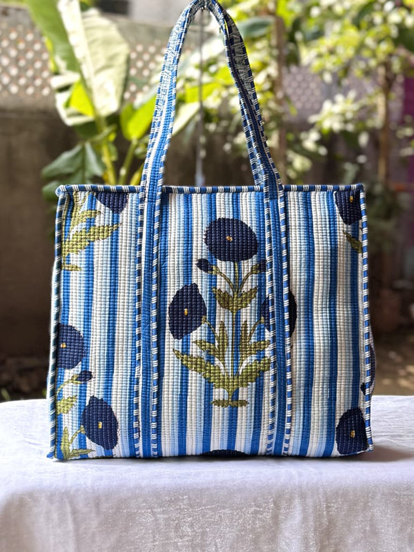 Jaipuri Pure Cotton Quilted Tote Bag